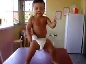 Baby in Diaper Dancing